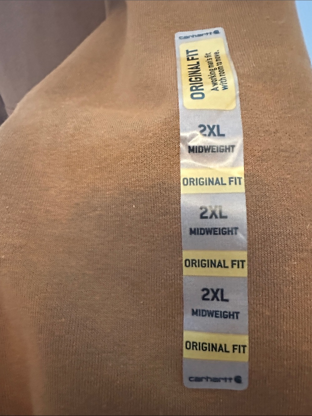 Carhartt Men's Original Fit Brown Hooded Sweatshirt 2XL - Picture 4 of 4